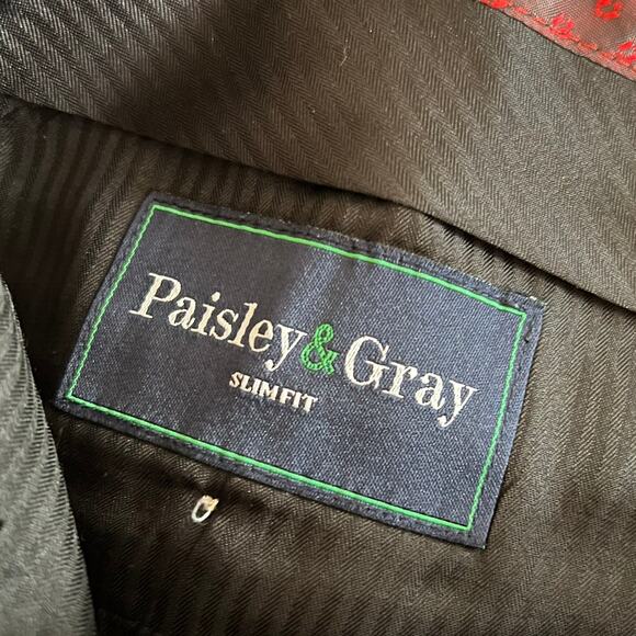 Paisley & Gray Slim Fit Pants Green Red Plaid Hi-Rise Holiday Size 32 Plus - Picture 6 of 7